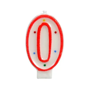 Świeczka cyferka 0 kropki - świeca - Urodziny dla dorosłych - miniaturka - grafika 1