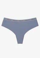 Majtki damskie - Niebieskie Bezszwowe Majtki z Napisami Davoria - Renee - miniaturka - grafika 1