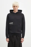 Bluzy męskie - Napapijri bluza bawełniana B-Premium H męska kolor czarny z kapturem z nadrukiem NP0A4I6M9411 - miniaturka - grafika 1