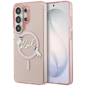 Etui i futerały do telefonów - Etui Karl Lagerfeld IML KC Script MagSafe do Samsung Galaxy S26 Ultra różowy - miniaturka - grafika 1