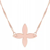 Naszyjniki - Naszyjnik Pozłacany z Kwiatkiem Roślina Kwiat Kwiatek Flower SREBRO 925 - miniaturka - grafika 1