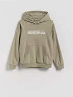 Bluzy dla chłopców - Reserved - Bawełniana bluza oversize - jasnozielony - miniaturka - grafika 1