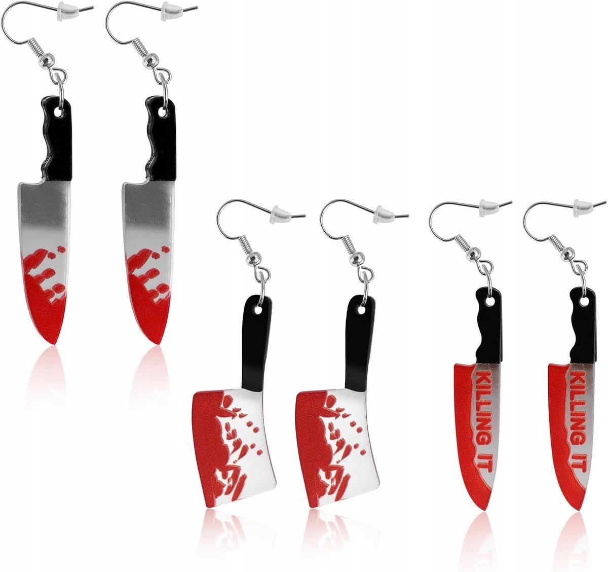 KOLCZYKI HALLOWEEN ZESTAW TRZY PARY IDEALNE NA BAL PRZEBIERAŃCÓW DOMÓWKĘ