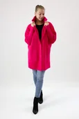 Płaszcze damskie - Klasycznym płaszcz Alpaka Marcela Standard Fuksja UNI - miniaturka - grafika 1