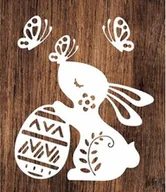 Zabawki kreatywne - Króliczek z motylami- wycinanka z kartonu - miniaturka - grafika 1