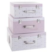 Pudełka i szkatułki - Zestaw kuferków ATMOSPHERA, różowy, 3 szt. - miniaturka - grafika 1