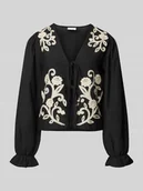 Bluzki damskie - Bluzka o kroju regular fit z wiązaniem model ‘POLENE’ - miniaturka - grafika 1