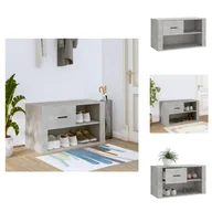 Szafki na buty - vidaXL Szafka na buty betonowa szara 80x35x45 cm materiał drewnopochodny - Półki i szafki na buty - miniaturka - grafika 1