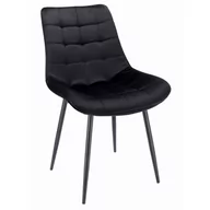 Krzesła - Czarne nowoczesne welurowe krzesło - Amos - miniaturka - grafika 1