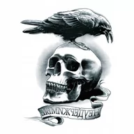 Zabawki kreatywne - Tatuaż zmywalny tymczasowy wodny CZASZKA / KRUK - miniaturka - grafika 1