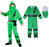 Stroje karnawałowe - Strój Przebranie Wojownik Ninja Zielony 122-134 - miniaturka - grafika 1