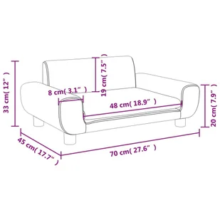 Sofa dla dzieci, jasnoszara, 70x45x33 cm, aksamit Lumarko! - Fotele i pufy dla dzieci - miniaturka - grafika 8