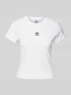 Koszulki i topy damskie - T-shirt z wyhaftowanym logo - miniaturka - grafika 1