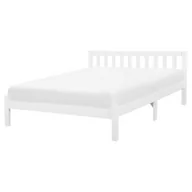 Łóżka - Beliani Łóżko drewniane 160 x 200 cm białe FLORAC - miniaturka - grafika 1