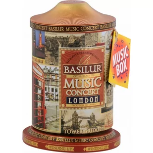 Basilur MUSIC CONCERT LONDON czarna herbata CEJLOŃSKA czekolada szarłat bergamotka POZYTYWKA PUSZKA - 100 g - Herbata - miniaturka - grafika 1