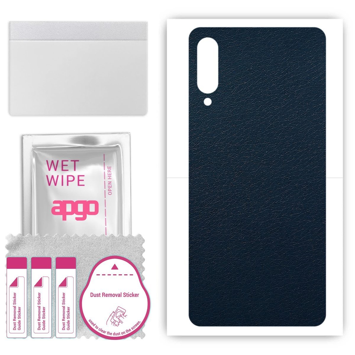 Folia naklejka skórka strukturalna na TYŁ do Samsung Galaxy A70s - Skóra Granatowa - apgo SKINS