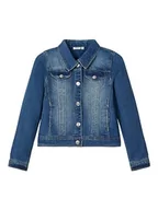 Kurtki i płaszcze dla dziewczynek - NAME IT Dziewczęca kurtka dżinsowa z długim rękawem, niebieski (medium blue denim), 110 cm - miniaturka - grafika 1