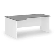Biurka - Biurko narożne PRIMO WHITE, 1800 x 1200 mm, lewe, biały/grafit - miniaturka - grafika 1