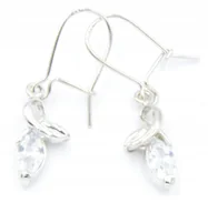 Kolczyki - Srebrne Rodowane Kolczyki Z Cyrkoniami.Pr.925! - miniaturka - grafika 1