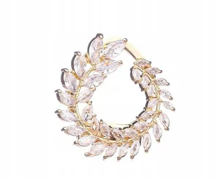 wyjątkowa BROSZKA ozdoba do ubrań LISTKEK kolor złoty zdobiony cyrkoniami - Broszki wyjątkowa BROSZKA ozdoba do ubrań LISTKEK kolor złoty zdobiony cyrkoniami - Broszki - miniaturka - grafika 1