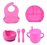 Miseczki i talerzyki dla dzieci - PIERWSZE NACZYNIA ZESTAW DO KARMIENIA DLA DZIECI SILIKONOWE NACZYNIA - miniaturka - grafika 1