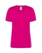 Odzież robocza - T-shirt Damski fuksja dekolt w serek roz. L - miniaturka - grafika 1