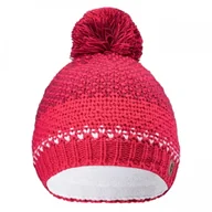 Czapki damskie - Czapka zimowa dziecięca Hi-tec HERVIN JR ROSE RED/BEET RED - miniaturka - grafika 1