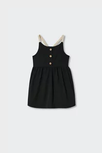 Sukienki i spódniczki dla dziewczynek - Mango Kids sukienka bawełniana dziecięca Nero kolor czarny mini rozkloszowana - grafika 1