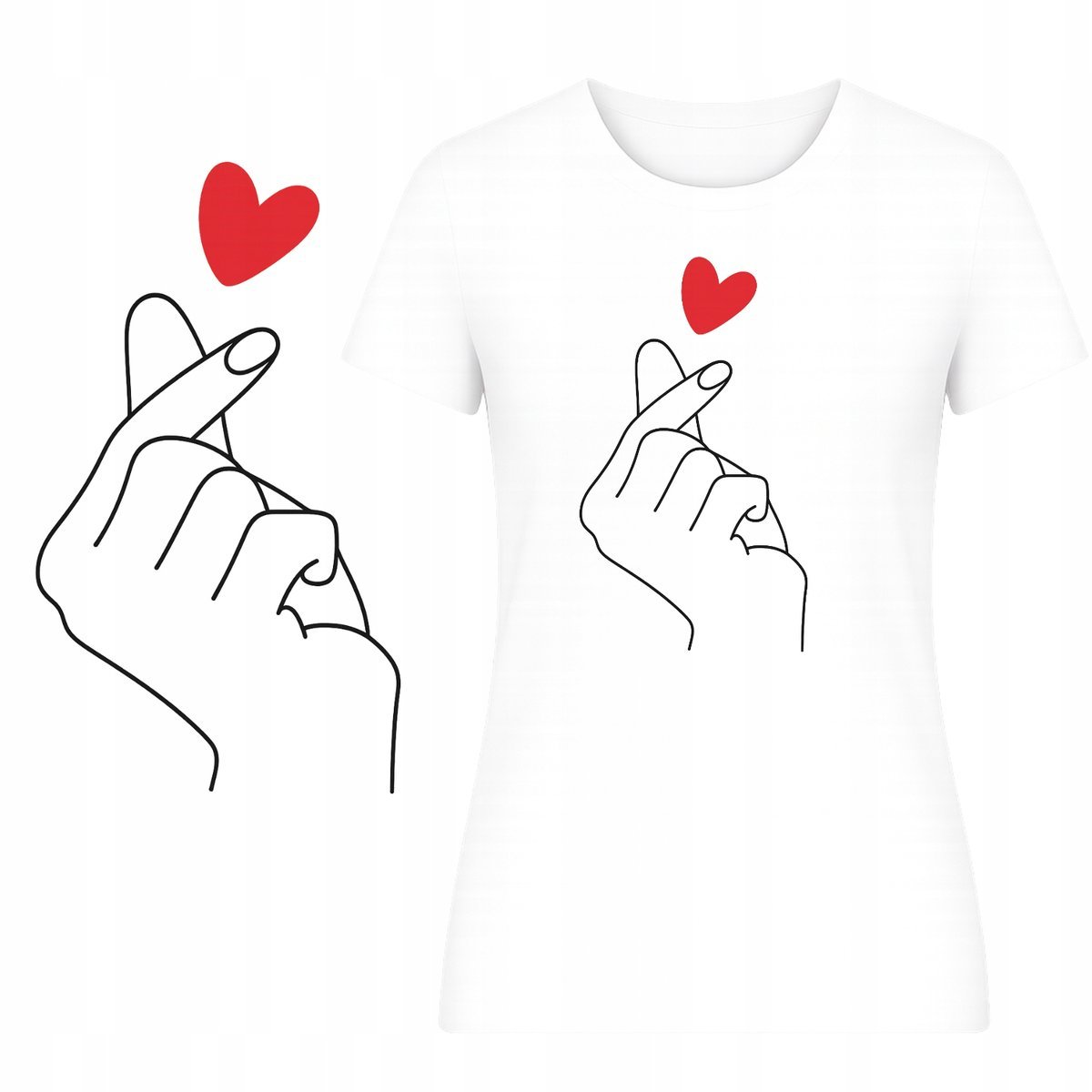 T-Shirt Damski Koszulka Super Nadruk Motyw Miłość Idealny Prezent Lato S