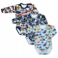 Body dla niemowląt - Zestaw 3-pak BODY dla CHŁOPCA długi rękaw roz 74 PRODUCENT BAWEŁNA 100% - miniaturka - grafika 1