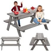 Place zabaw - St���� piknikowy z ��awkami st���� ogrodowy drewniany stolik dla dzieci 1-5 lat - miniaturka - grafika 1