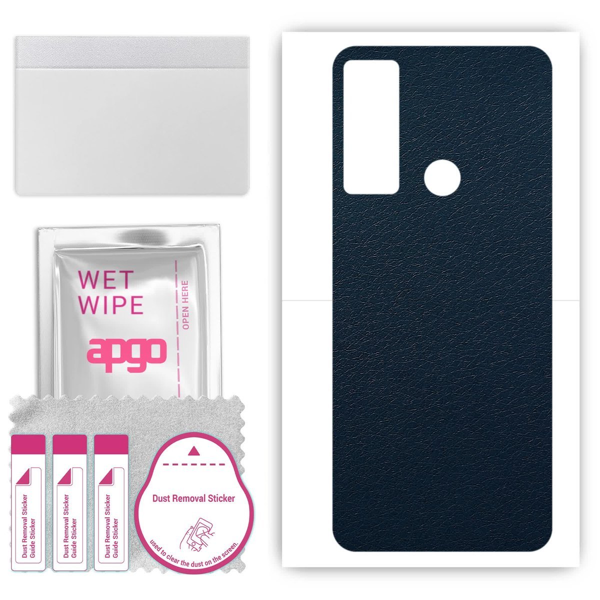 Folia naklejka skórka strukturalna na TYŁ do TCL 20 A 5G - Skóra Granatowa - apgo SKINS