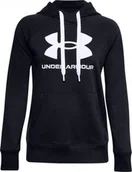Bluzy damskie - Under Armour Bluza damska Rival Fleece Logo Hoodie Czarna r. M - miniaturka - grafika 1
