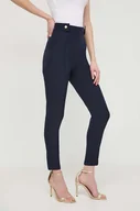 Spodnie damskie - Silvian Heach spodnie damskie kolor granatowy dopasowane high waist - miniaturka - grafika 1