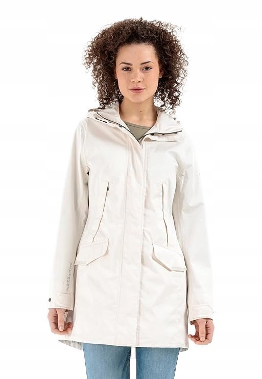 CAMEL ACTIVE BIAŁA PARKA Z KAPTUREM I KIESZENIAMI NA PŁASZCZ 34 16BA
