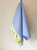 Ściereczki, gąbki, czyściki - Ręcznik kuchenny bawełniany o gofrowej fakturze niebieskiego koloru Cytrynki - miniaturka - grafika 1