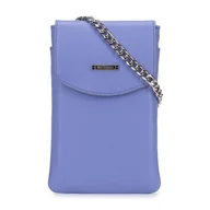 Torebki damskie - Minitorebka skórzana z łańcuszkiem jasny fiolet - miniaturka - grafika 1