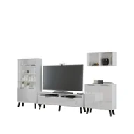 Inne meble do salonu - Meblościanka 4 Sven MebloCross Czarny Mat / Biały Połysk - miniaturka - grafika 1