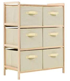 Beżowy regał z 6 koszami z tkaniny do przechowywania G8-T81 - Regały - miniaturka - grafika 1