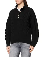 Swetry damskie - Naf Naf Damski sweter Micha, czarny, XS - miniaturka - grafika 1