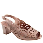 Sandały damskie - Jezzi RMR1954-20 damskie sandały na słupku eleganckie ażurowe - miniaturka - grafika 1