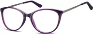 Okulary korekcyjne, oprawki, szkła - Sunoptic Okulary oprawki zerówki korekcyjne Kocie Unisex AC27E ciemnofioletowe - miniaturka - grafika 1
