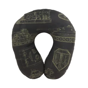 Poduszka podróżna Pluszowa "World of Tanks" z logo, czarny, 36 cm - Maskotki i pluszaki - miniaturka - grafika 1