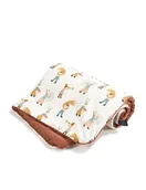 Koce i narzuty dla dzieci - La Millou Ciepły koc bawełniany z velvet M ( Heartbeat Pink Music - Ginger ) - miniaturka - grafika 1