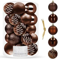 Bombki - Bombki choinkowe 20 szt. zawieszki na choinkę ozdoby świąteczne brązowe - miniaturka - grafika 1