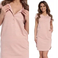 Bielizna nocna - Bawełniana damska KOSZULA NOCNA CORNETTE 637 Nelly 2 4XL /48 Beż - miniaturka - grafika 1