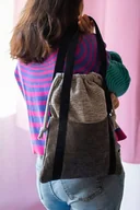 Torebki damskie - Pleciona torba na ramię z kominem - miniaturka - grafika 1