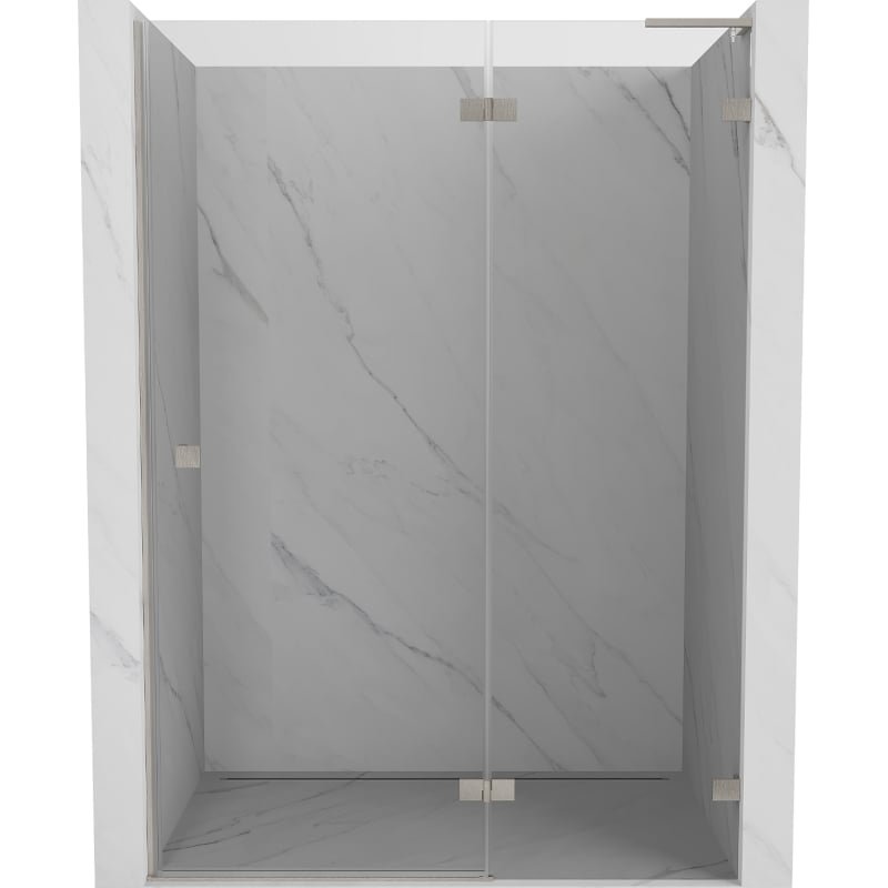 Mexen Lunar L drzwi prysznicowe uchylne prawe 135 cm, transparent, nikiel szczotkowany - 834L-135-000-97-00-P
