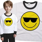 Piżamy dla dziewczynek - Piżama dziecięca Emoji Emotikon Uśmiech W Okularach 110/116 - VoloDonum - miniaturka - grafika 1