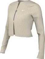 Kurtki damskie - Nike Kurtka damska Sportswear Chll Knt Rib Fz Crdgn, Lt Orewood Brn/Lt Orewood Brn, FN3682-104, S - miniaturka - grafika 1